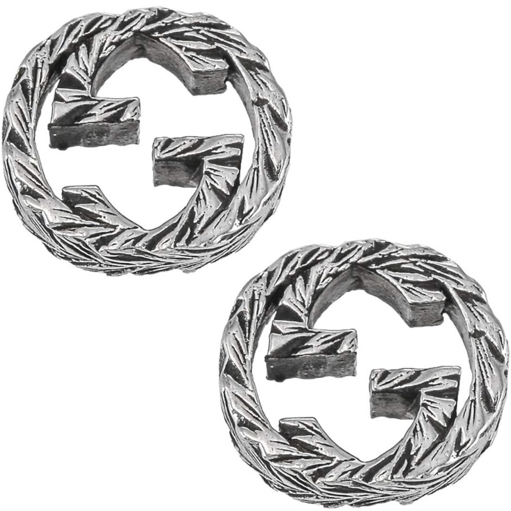 Gucci 457109 Interlocking G Sterling Silver Earrings